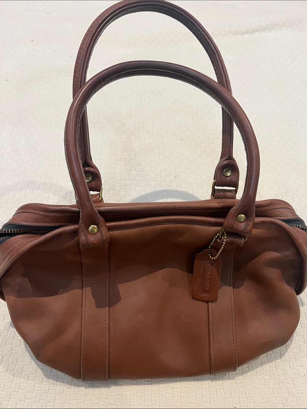 Coach Chestnut Brown Leather Double-Handle Satchel